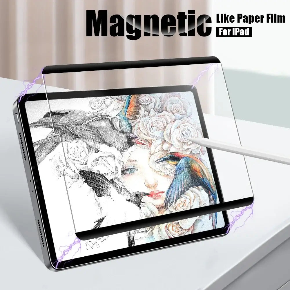 Magnetic Like Paper Film For Ipad Pro 13 M4 12.9 A16 10 9 10th 9th Generation Screen Protector Air 11 M3 M2 5 4 3 2 Mini 7 6 A17
