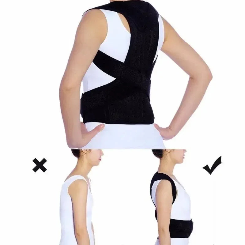 Posture corrector with breathable shoulder and waist straps for boys and girls