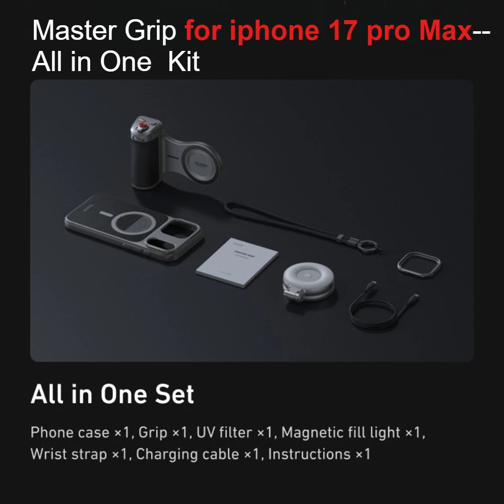 TELESIN Master Phone Camera Grip for IPhone17 Pro / Pro Max  with Remote Shutter Handheld Mount Handheld Photography Accessories