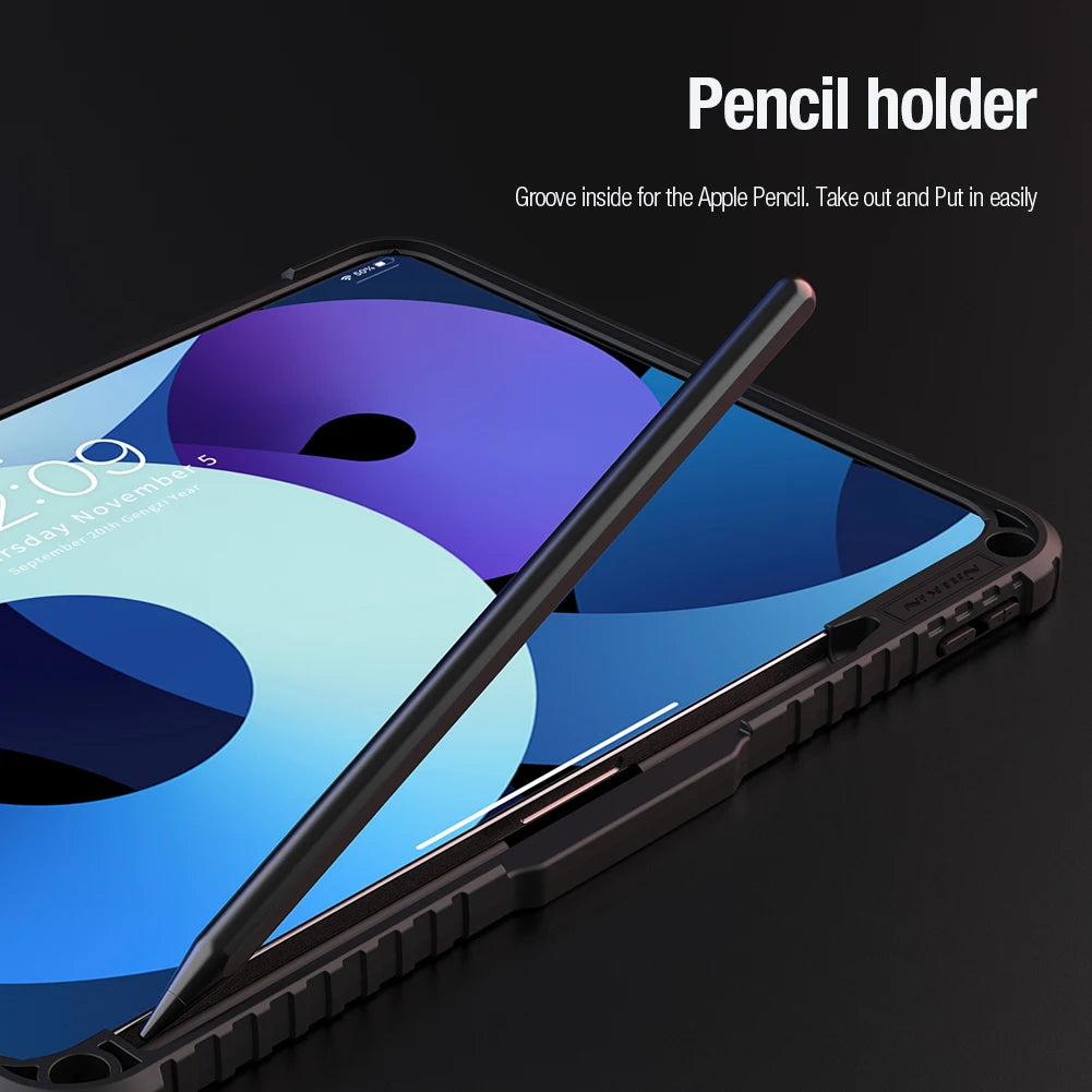 NILLKIN for Apple IPad Pro 11 2024 Bumper Flip Leather Case Slide Camera Cover with Stand Back Shockproof Hard PC+PU Protector