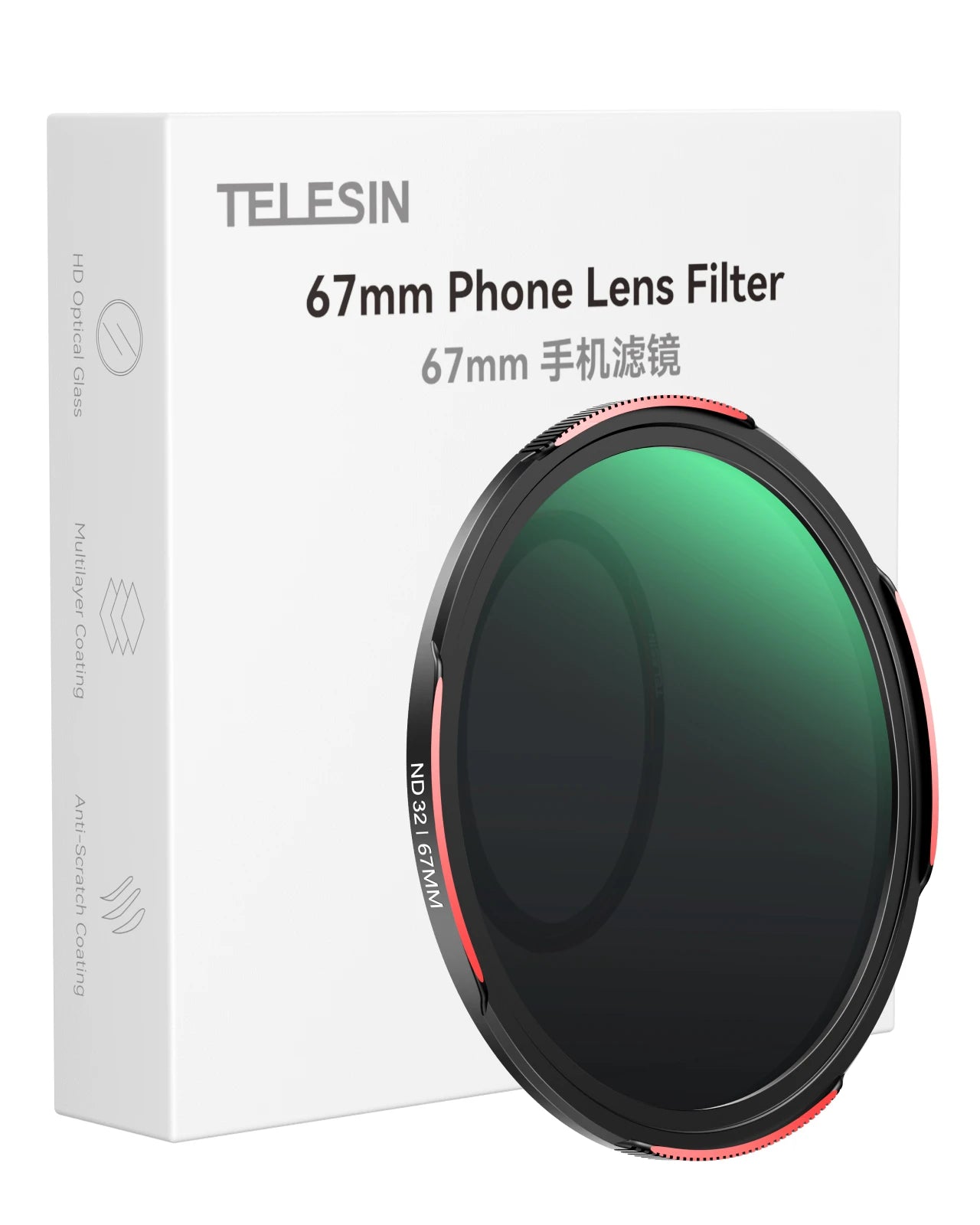 TELESIN Universal Phone  Filter CPL ND2-32 For Smartphone with Universal filter holder For Iphone Andriod phone Accessories
