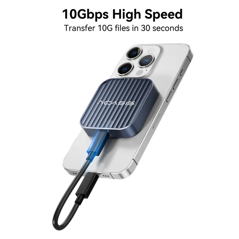 Acasis Magnetic M.2 2230 NVMe SSD Enclosure 10Gbps USB C 3.1 to NVMe PCI-E For iPhone 15/14/13/12 Pro 2TB External Driver Case