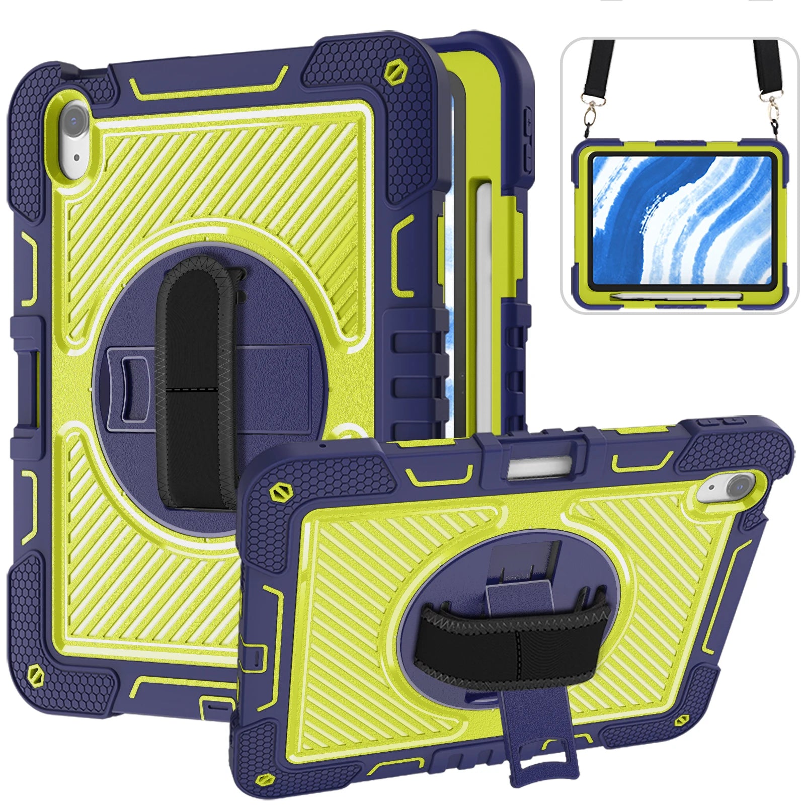 For iPad Air11 M2 Pro 11 M4 2024 A2899 A2900 A2902 Tablet Cover FOR A2837 A3006 cover With Foldable Bracket+Shoulder Straps