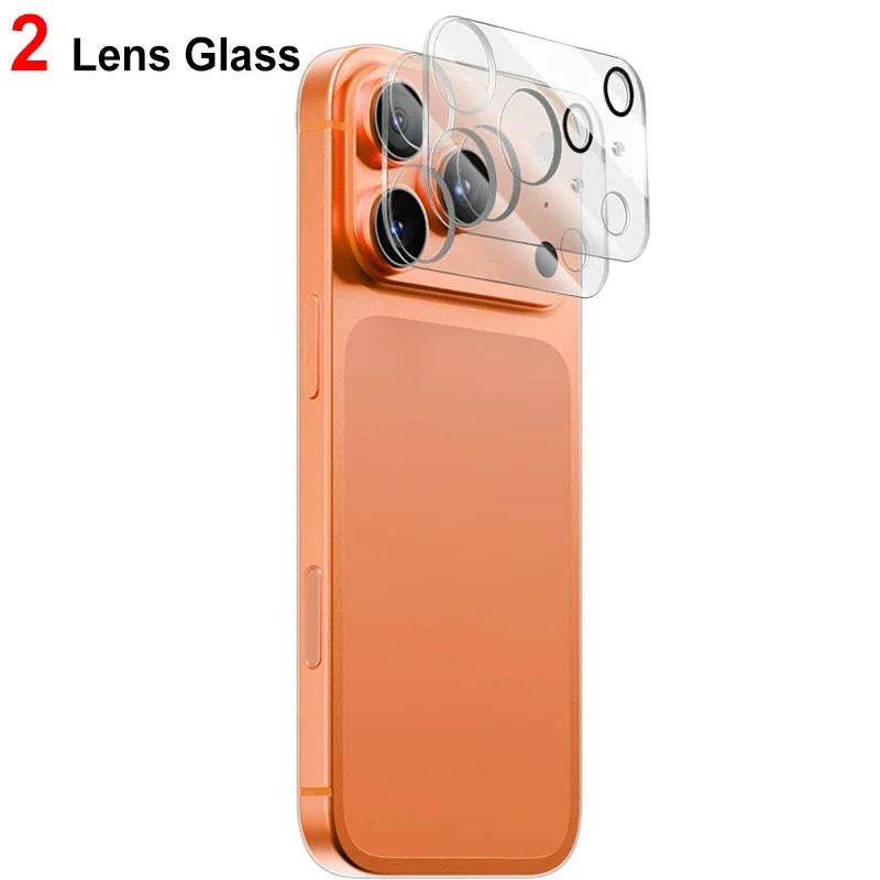 2+2Pack Tempered Glass Screen Protectors for IPhone 17Pro 16 15 14 ProMax Plus Back Films & Camera Lens Cover for IPhone 17Air