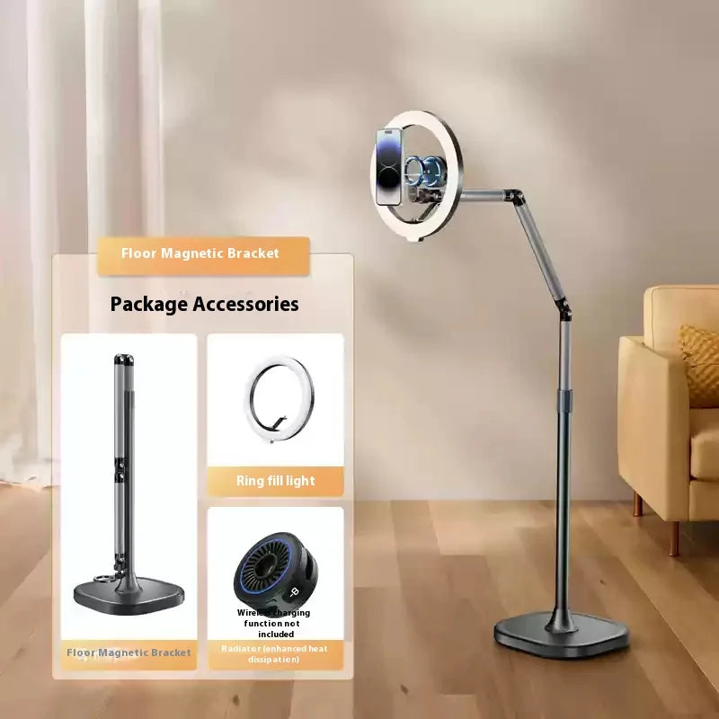 TELESIN Magnetic Bracket Desktop Shooting Phone Holder Custom For Live Broadcast Floor Type Shooting Telescoping for IPAD iphone