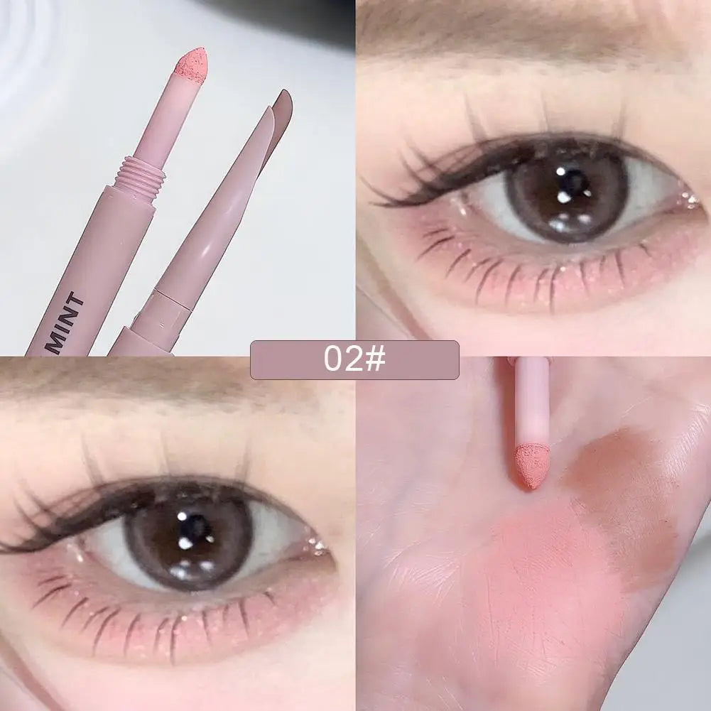 SWEET MINT Crescent Double-Ended Sleeping Silkworm Pen Waterproof Sweatproof 2-in-1 Eye Brightener Makeup Stick