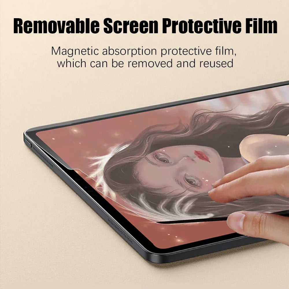 Magnetic Like Paper Film For Ipad Pro 13 M4 12.9 A16 10 9 10th 9th Generation Screen Protector Air 11 M3 M2 5 4 3 2 Mini 7 6 A17