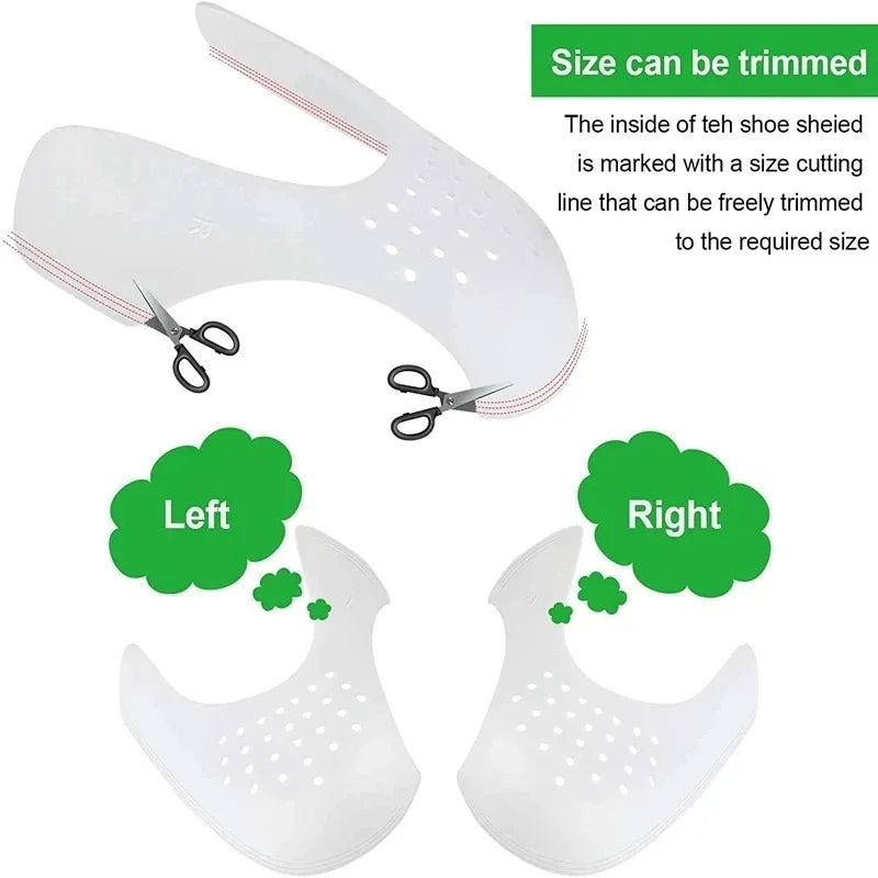 1 Pair Sneaker Shield Sneakers Anti Crease Wrinkled Fold Shoes Support Toe Cap Sport Ball Shoes Head Stretcher Head Shield