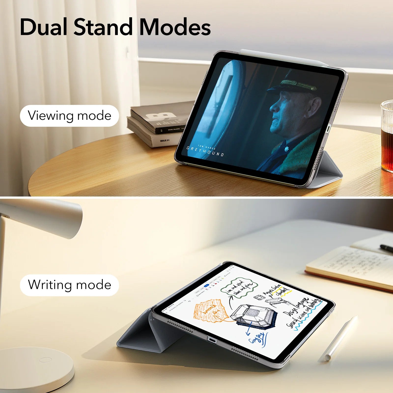 ESR for iPad Pro Air 13 inch (2024/2025) Case  Slim and Lightweight Trifold Smart Cover for iPad 12.9(2021/2022)