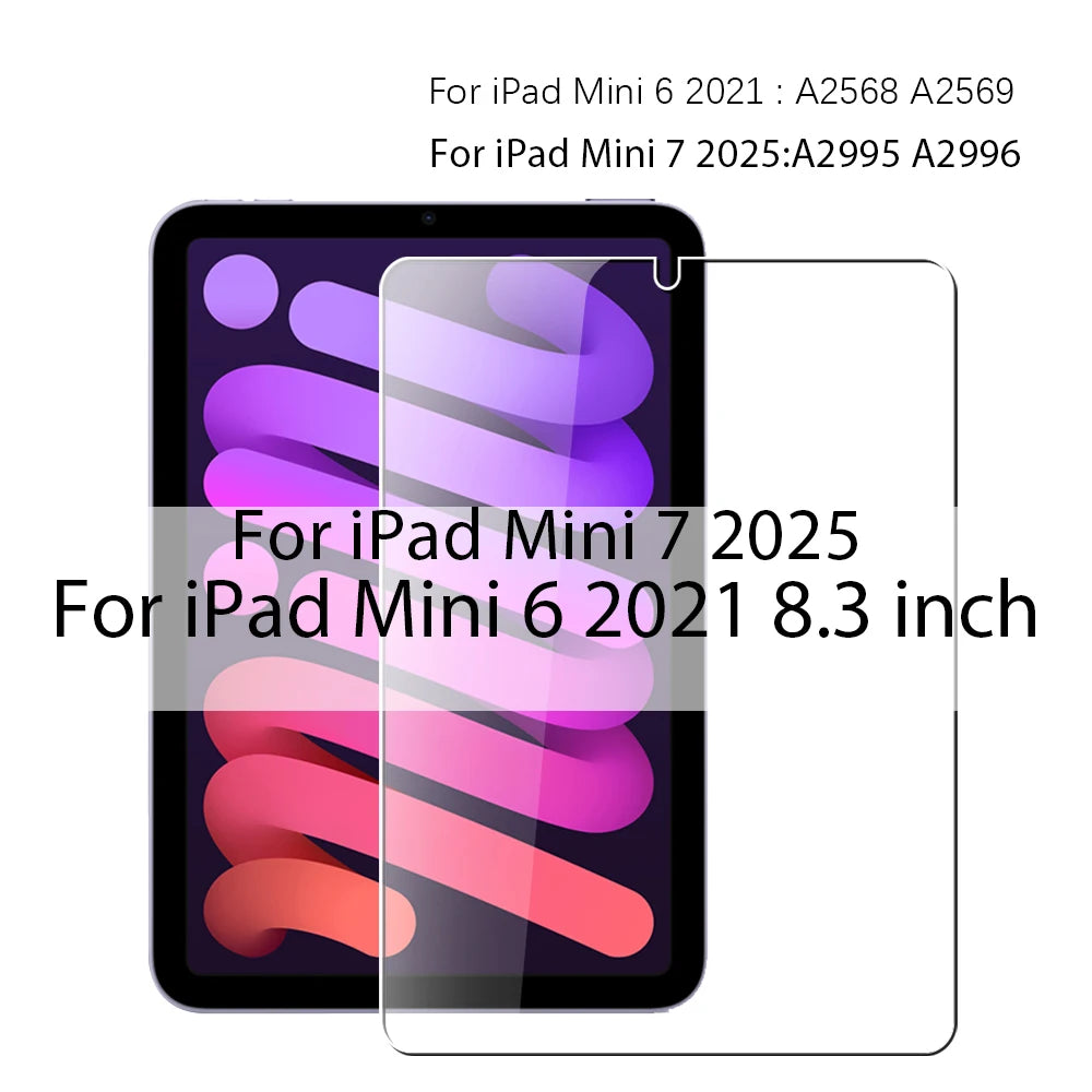 Tempered Glass For Ipad A16 M3 2025 10th Generation Screen Protector For Ipad Air 13 11 M4 Pro 12.9 Air 5 4 3 Mini 6 7 10.2 Film