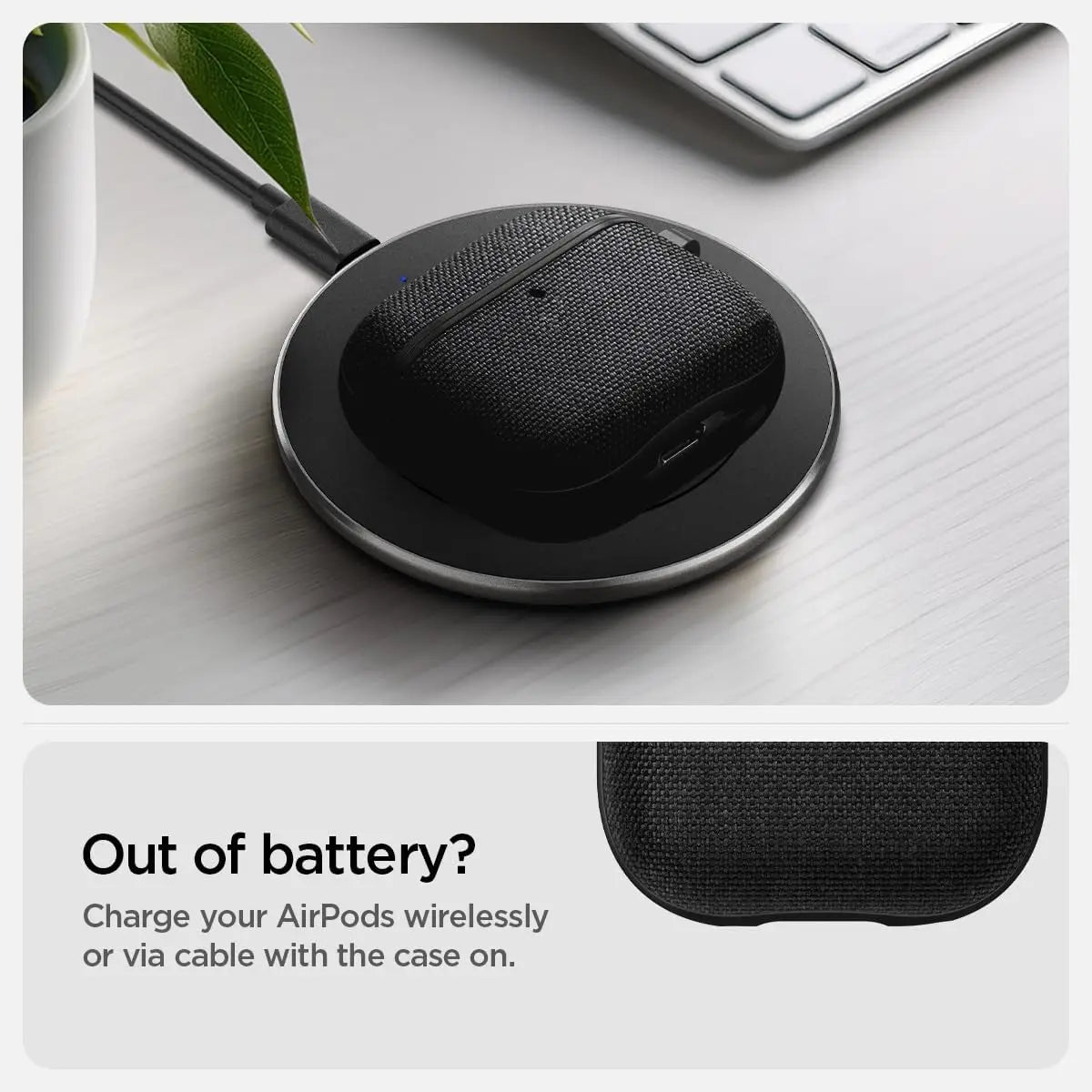 Spigen Urban Fit Case for AirPods 4 - Premium Fabric Case Cover with Key Chain