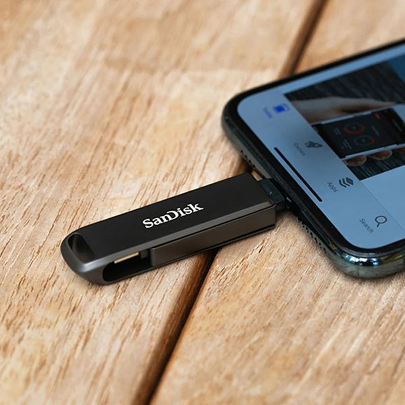 SanDisk Lightning USB3.0 iXpand Flash Drive Luxe 256GB The 2-in-1 Flash Drive 128GB For iPhone/ iPad Pro/Mac IX60N/70N/90N