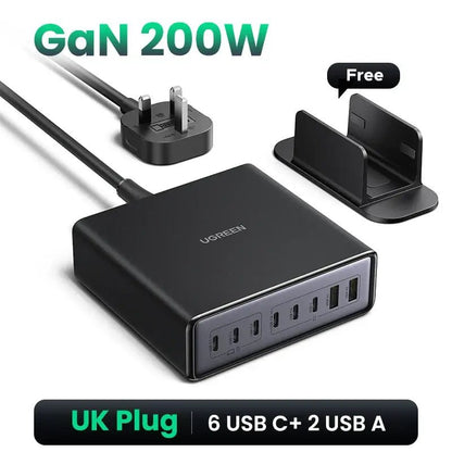 UGREEN 200W GaN Charger for Laptops and Devices – 8-in-1 