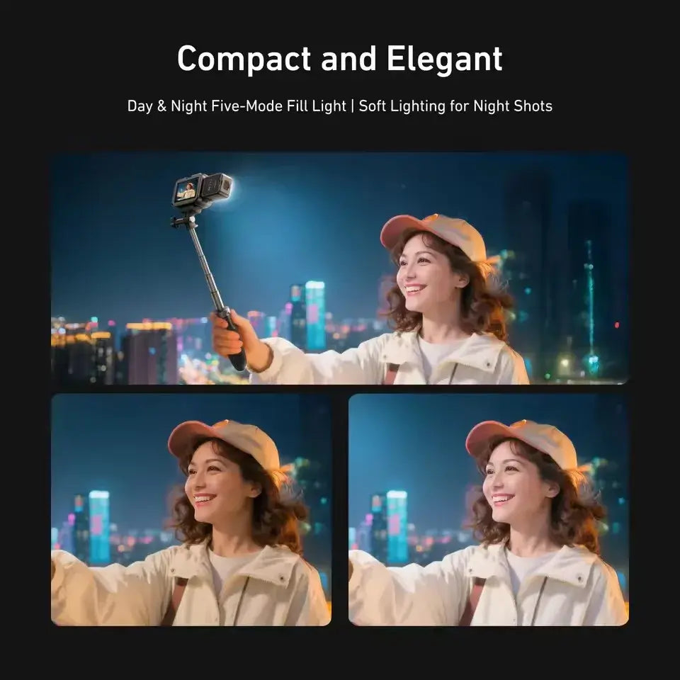 TELESIN Quick Release Fill Lamp Mini Waterproof Selfie Light For DJI OSMO Action 3 4 5 Pro 5pro Action Camera Mini Selfie Light