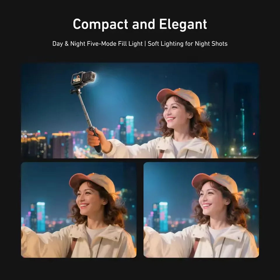 TELESIN Quick Release Fill Lamp Mini Waterproof Selfie Light For DJI OSMO Action 3 4 5 Pro 5pro Action Camera Mini Selfie Light