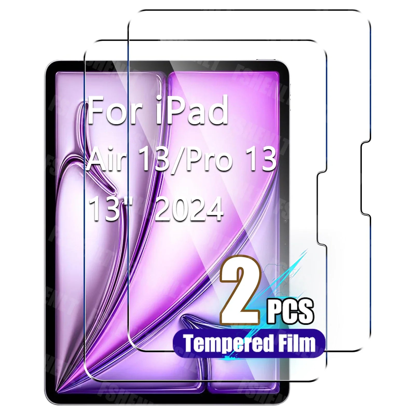 2Pcs Tempered Glass Screen for iPad Air 13" (M2) 2024 HD Saver Protective Film Guard Screen Protector for iPad Pro 13 Inch (M4)