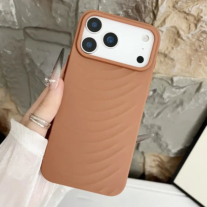 Coque en silicone souple 3D effet vague pour iPhone 17 Air 16 15 14 13 12 Pro Max 17Pro 17PROMAX Housse de luxe antichoc givrée
