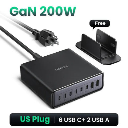 UGREEN 200W GaN Charger for Laptops and Devices – 8-in-1 