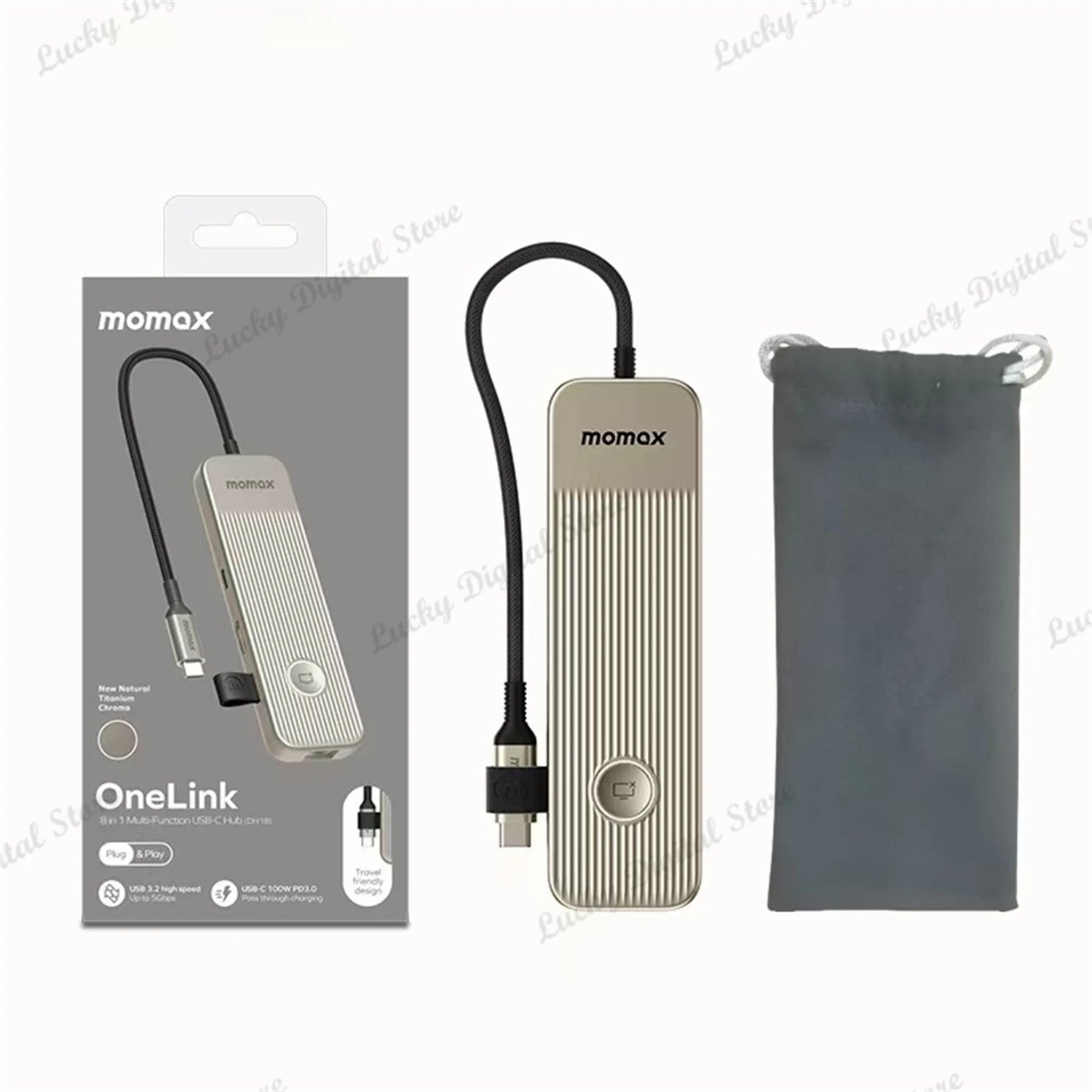 Momax 9 in 1 USB-C Hub Fast 10Gbps USB 3.2 Display Hub 100W Max PD-in for MacBook Pro iPad iPhone 15 Surface Pro Dell and More