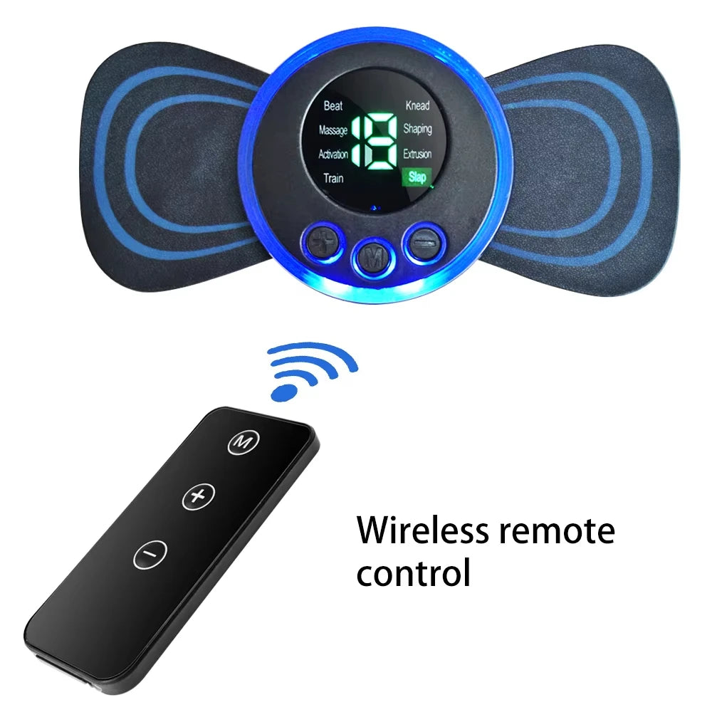 mini patch neck massager Portable intelligent electric back and shoulder massager with cushion and remote control