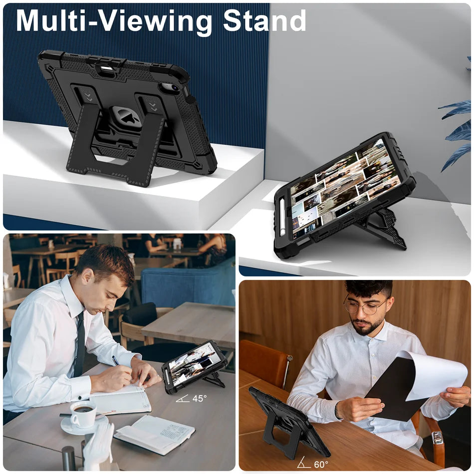 360 Rotation Stand Tablet Case For iPad 6 7 8 9 10th 11th Generation Pro 2025 11 Mini Air 4 5 10.9 inch Case Shockproof Cover