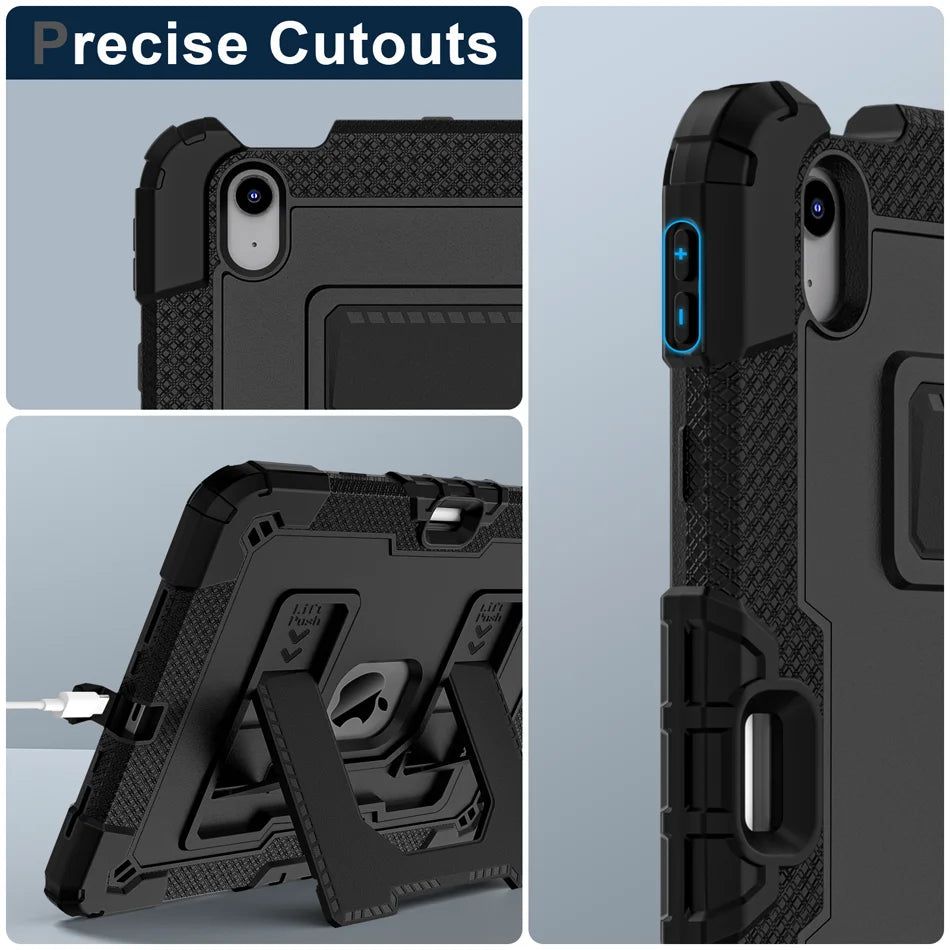 360 Rotation Stand Tablet Case For iPad 6 7 8 9 10th 11th Generation Pro 2025 11 Mini Air 4 5 10.9 inch Case Shockproof Cover