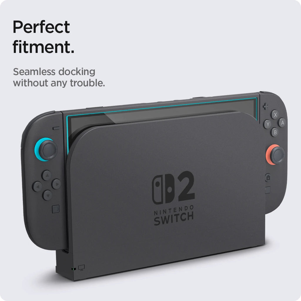 Spigen Glas.tR EZ Fit Screen Protector for Nintendo Switch 2 - 9H Hardness & Oleophobic Coating for Fingerprint Resistance