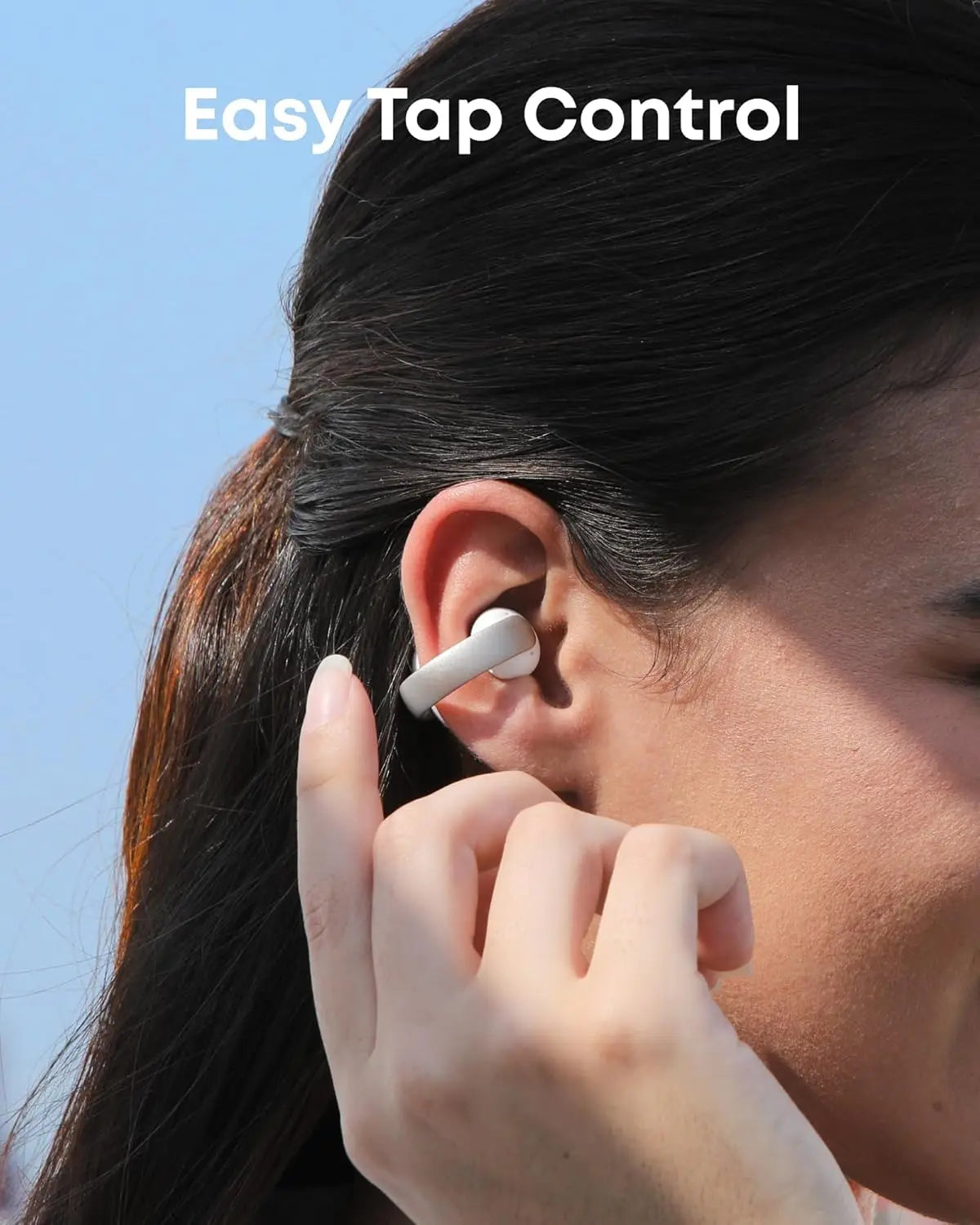 Soundcore AeroClip by Anker, Open-Ear Earbuds, Clip-On Headphones, Adaptive Comfort, Clear Calls with 4 Mics and AI, Stable Fit