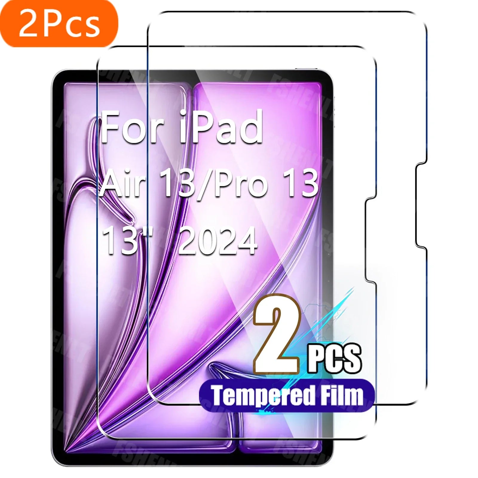 2Pcs Tempered Glass Screen for iPad Air 13" (M2) 2024 HD Saver Protective Film Guard Screen Protector for iPad Pro 13 Inch (M4)