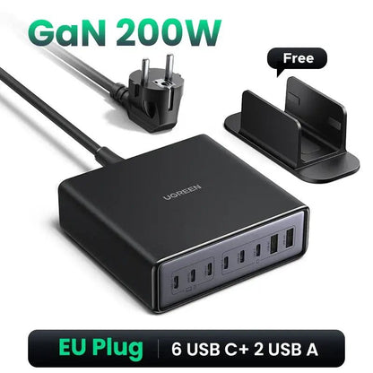 UGREEN 200W GaN Charger for Laptops and Devices – 8-in-1 