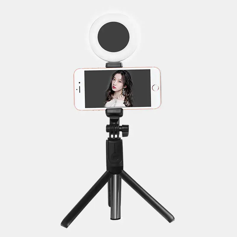 J861 Dual Light Bluetooth Selfie Stick with Tripod & LED Ring Light