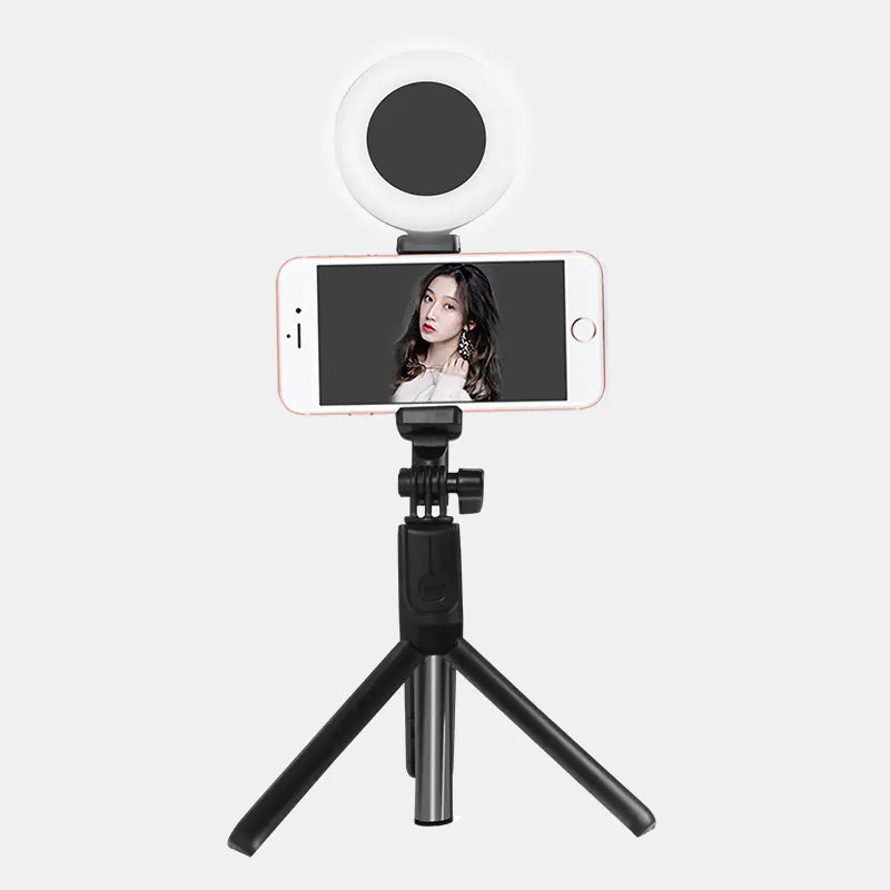 J861 Dual Light Bluetooth Selfie Stick with Tripod & LED Ring Light