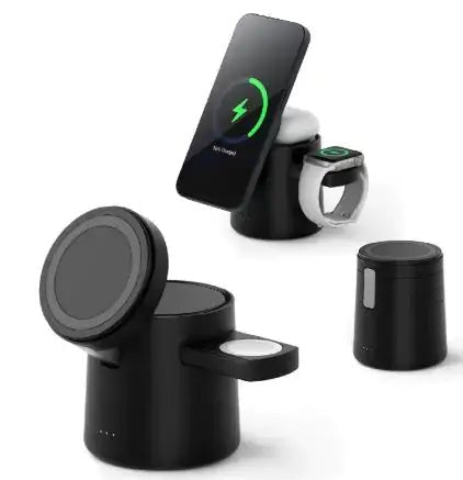 Folding Magnetic Three-in-One Wireless Charger – Portable Fast Charge