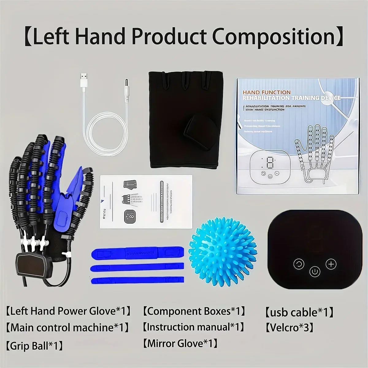 Left & Right Hand Finger Rehabilitation Exerciser Robot Gloves Stroke Hemiplegia Cerebral Infarction Training Equipment Therapy
