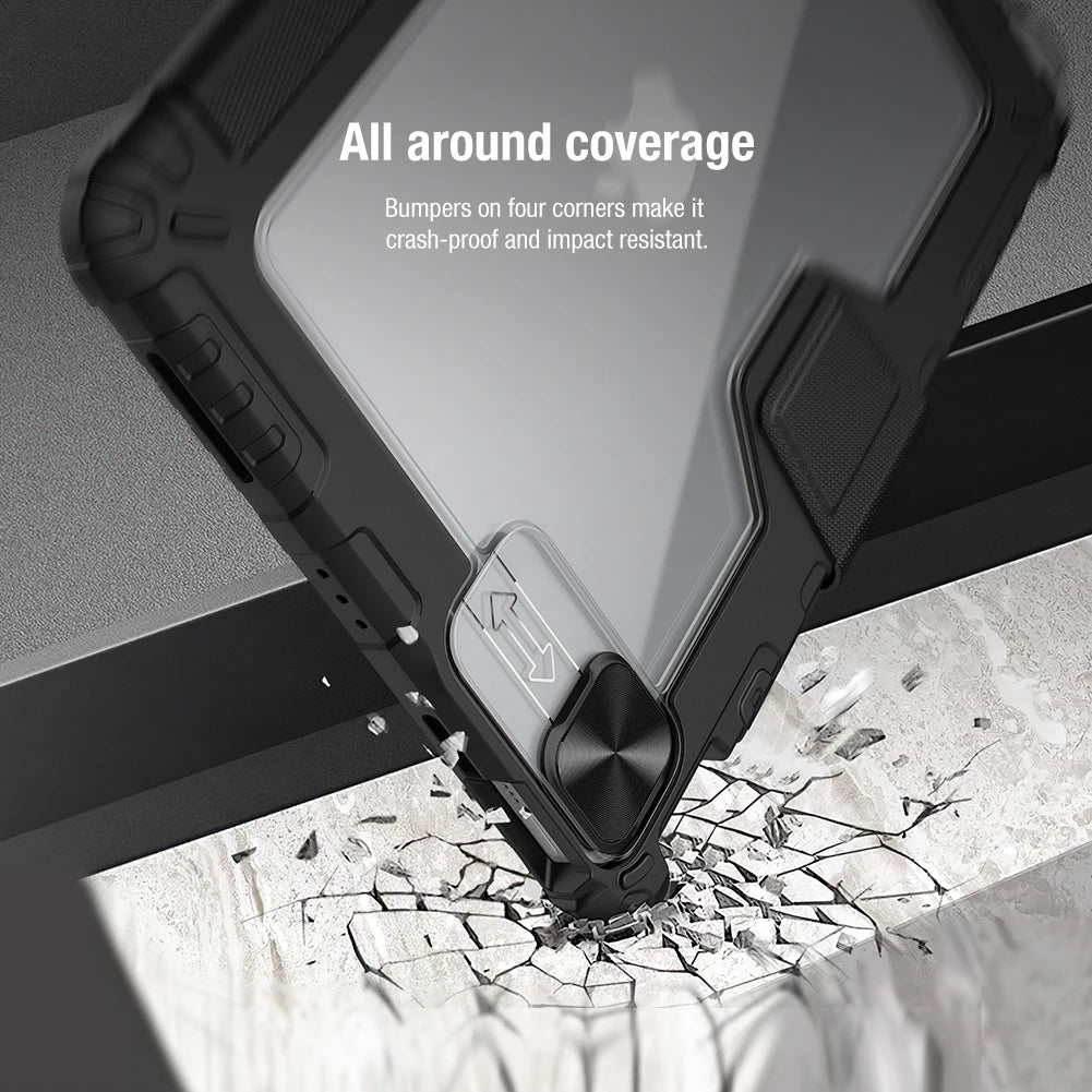 NILLKIN Bumper Slide Camera Protect Case For Apple iPad Air 10.9 2020 Air 4 Pro 11 2020 Magnetic Flip Leather Case Back Cover