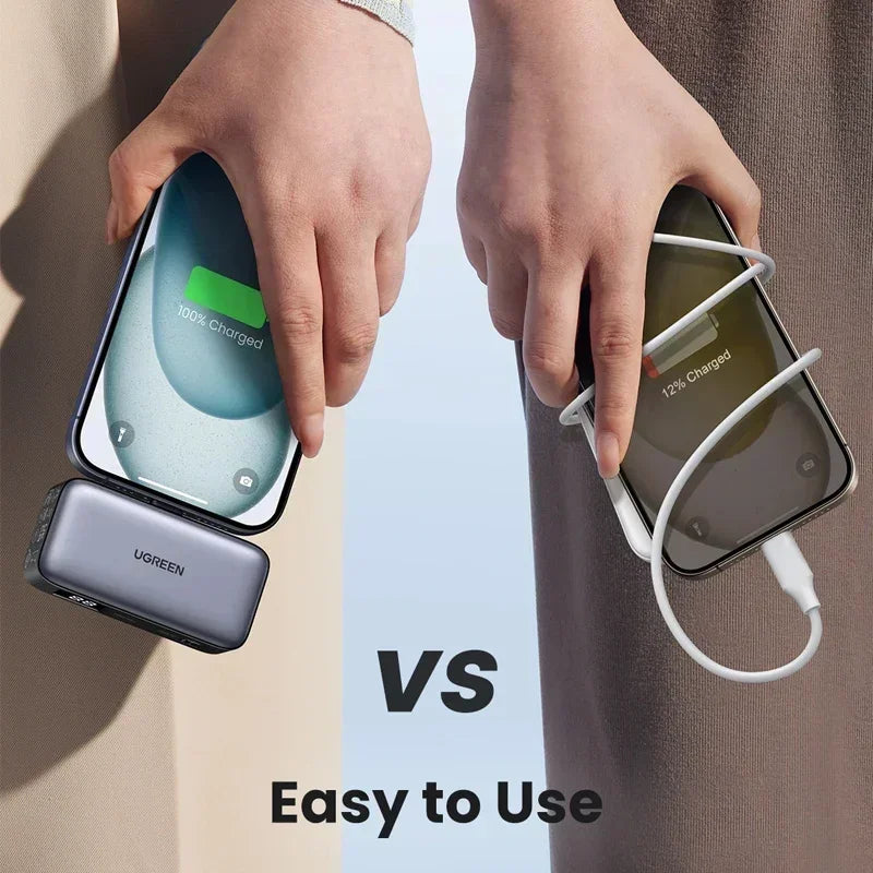 UGREEN Mini Portable Power Bank 5000mAh 22.5W Fast Charging High Quality LED display Power Bank for iPhone 15 Pro Max