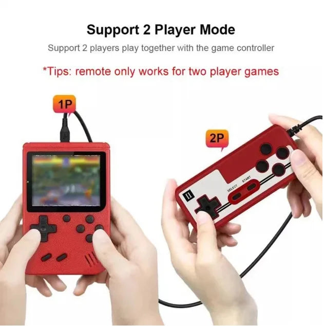 Red Retro Handheld Game Console for Kids 400 Games, TV & Rechargeable