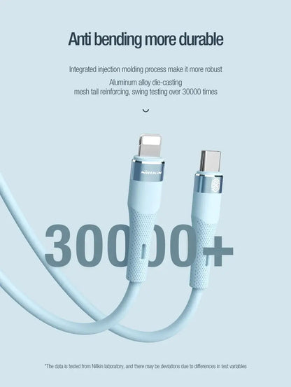 NILLKIN Liquid Silicone Cable Type C To Lightning Cable 2.4A For iPhone 12 14 14 Pro Max Fast Charging For iPhone USB C Cable