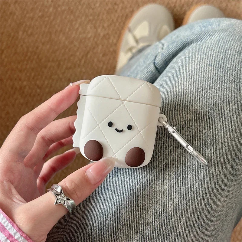 Cute Roll of paper Earphone Case For Apple Airpods Pro 2 3 1 4 Cover Silicone Headphone Charging Box Cases For Airpod 3 4 Funda