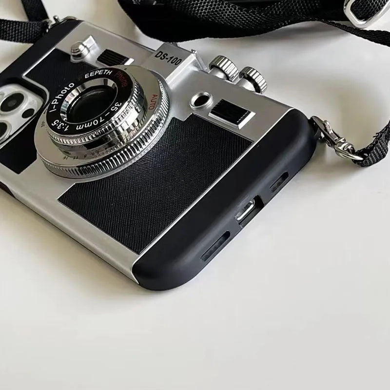 Emily In Paris 3D Retro Camera Leather Case for IPhone 11 13 14 15 Pro Max 12 Mini XS XR X 7 8 Plus SE 2022 IPones Accessories