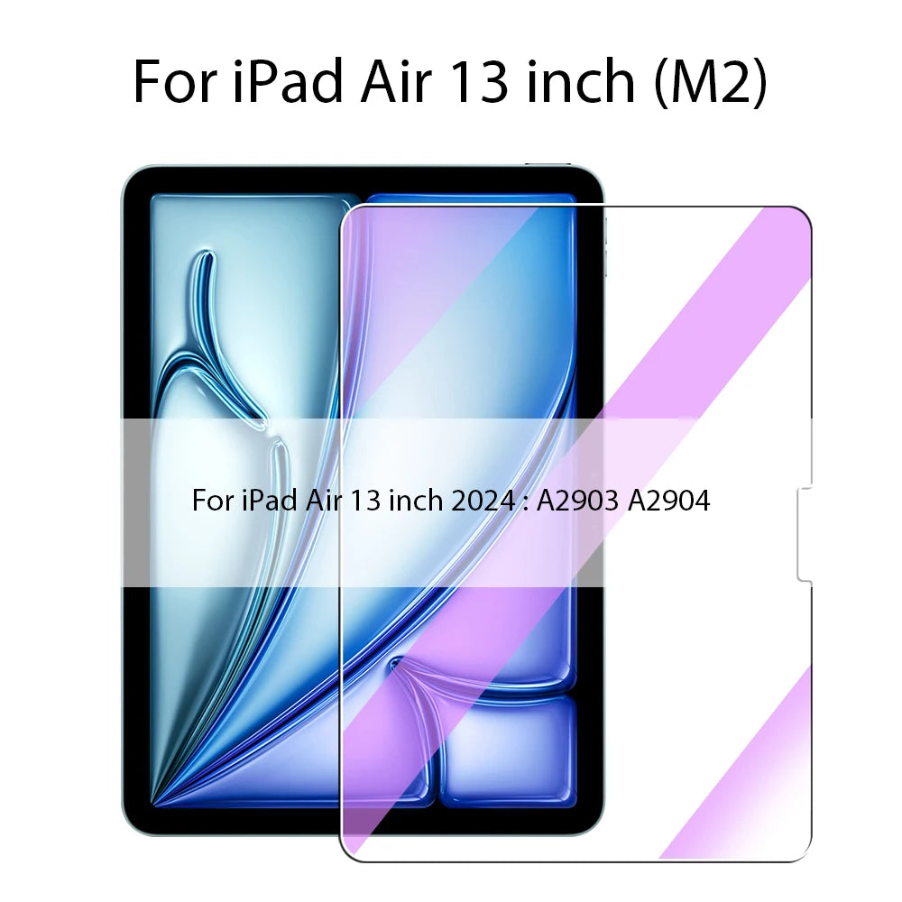 Tempered Glass For Ipad Pro 13 11th M4 12.9 A16 10 9 10th 9th Gen Screen Protector Air 11 5 4 M2 M3 Mini 6 7 A17 Blue Light Film