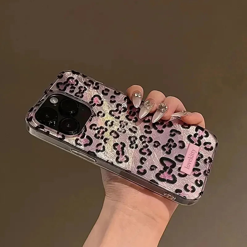 Pink Leopard Print Phone Case for iPhone – Tinfoil Design