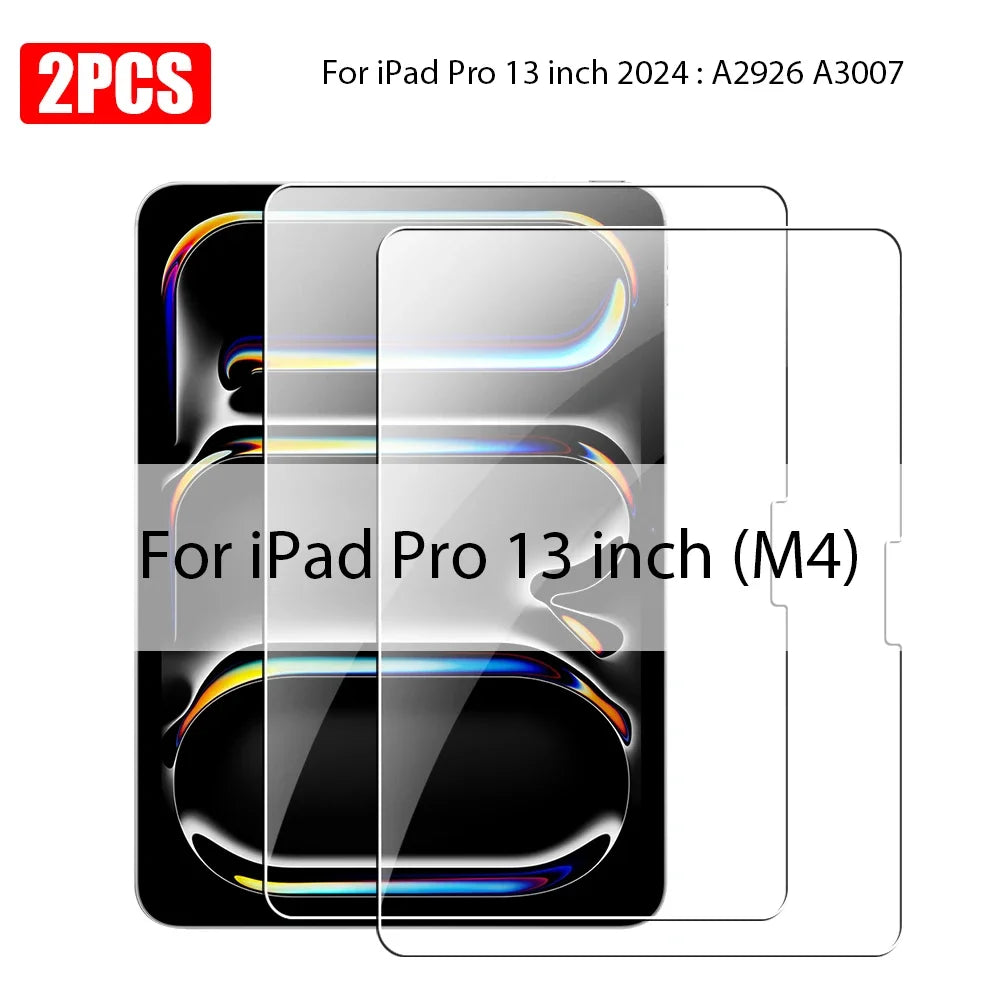 Tempered Glass For Ipad 10 9 9th 10th Generation Air 13 11 5 4 M2 Screen Protector Pro 11 12.9 M4 2024 10.2 10.9 Protective Film