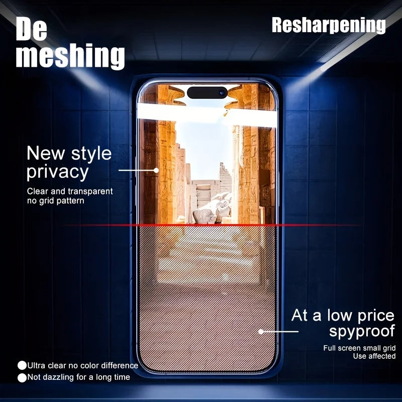 2Pcs Privacy Dust-Free Tempered Glass Screen Protector for iPhone