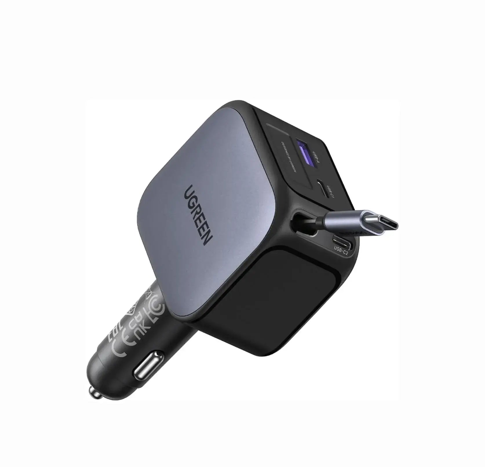 UGREEN 145W 3C1A Retractable Car Charger fast charging Techs Park