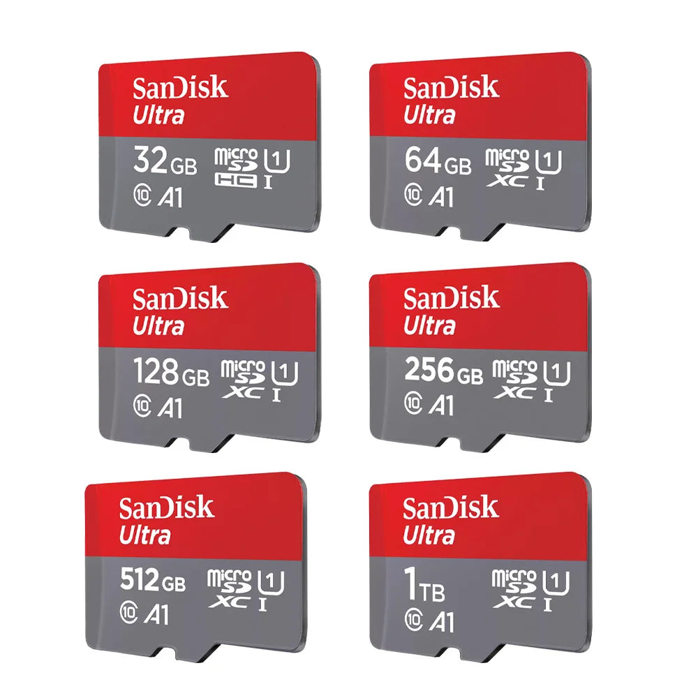 SanDisk Memory Card 64GB 32GB Micro SD Card Class 10 128GB 512GB 256GB Ultra A1 SDHC/SDXC UHS-I  120MB/s-150MB/s TF Cards