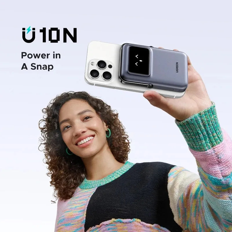 UGREEN 10000mAh high-capacity Wireless PowerBank 20W Magnetic power bank for iPhone16 15 Samsung XIAOMI Outdoors Portable Batte