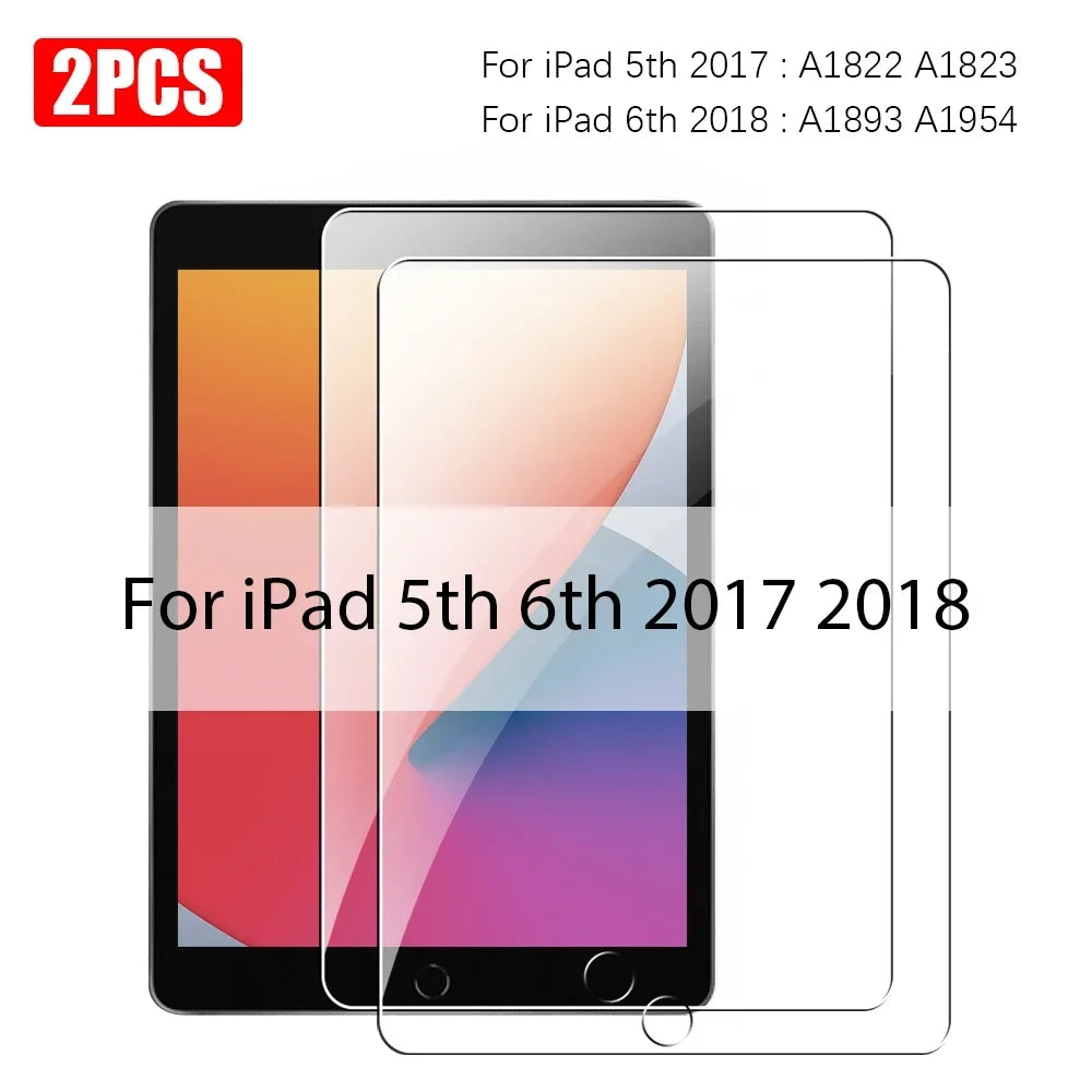 2PCS Tempered Glass Screen Protector For iPad A16 Air 13 11 5 4 M3 2025 Pro 12.9 12 9 M4 M2 10th 9th 7th Gen 10.2 Mini 6 7 Film