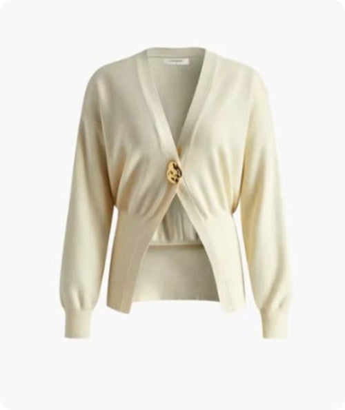 New V-neck Button Cardigan Fashion Knitted Sweater Top For Women