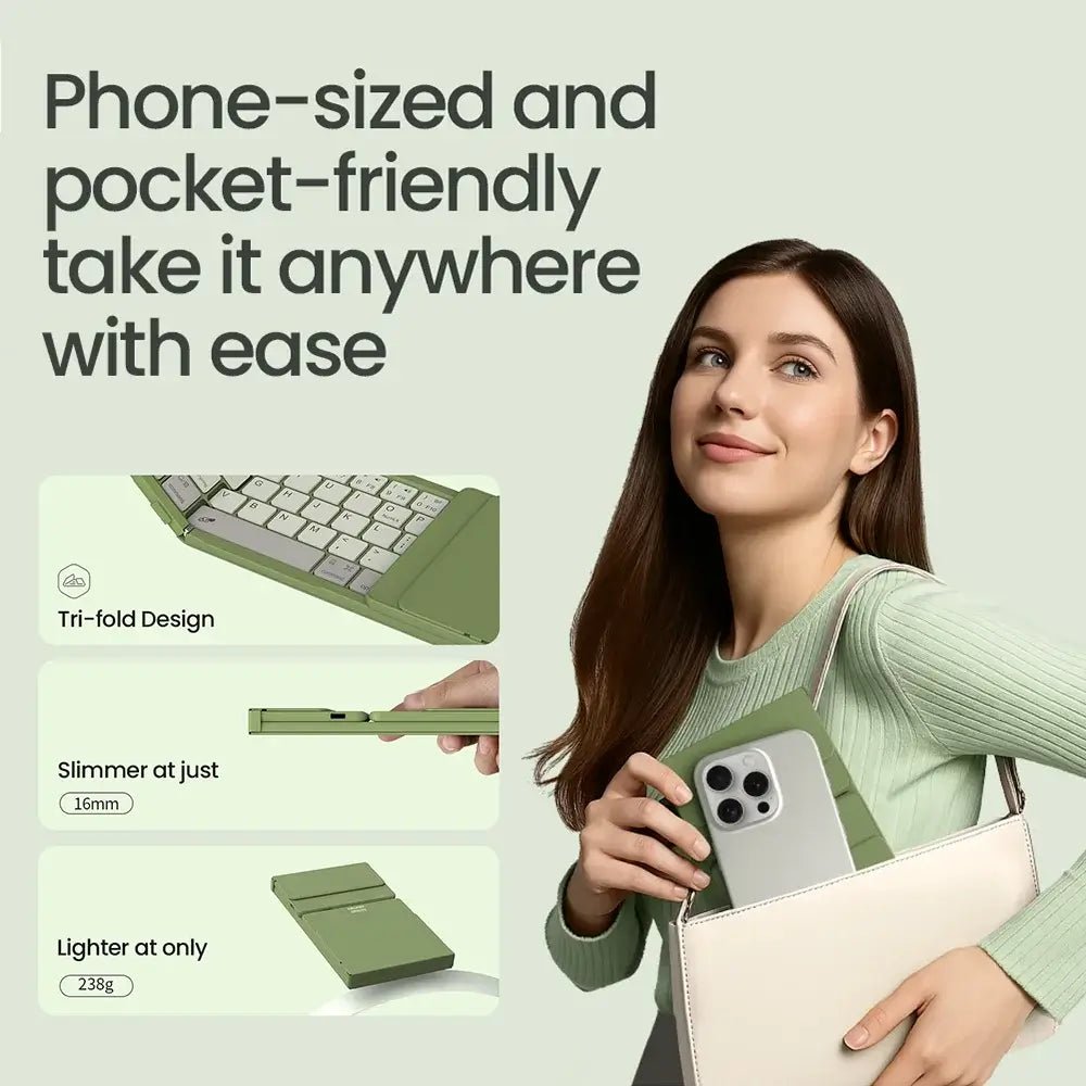 foldable wireless bluetooth keyboard portable size